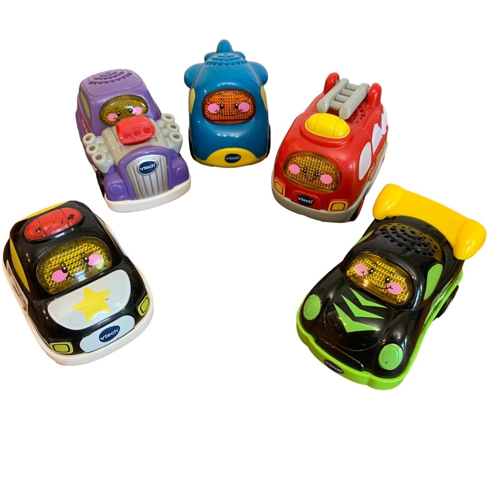 VTech Go Go Smart Wheels Vehicle Car Lot 5 Hot Rod, Airplane, Police, Fire, Race